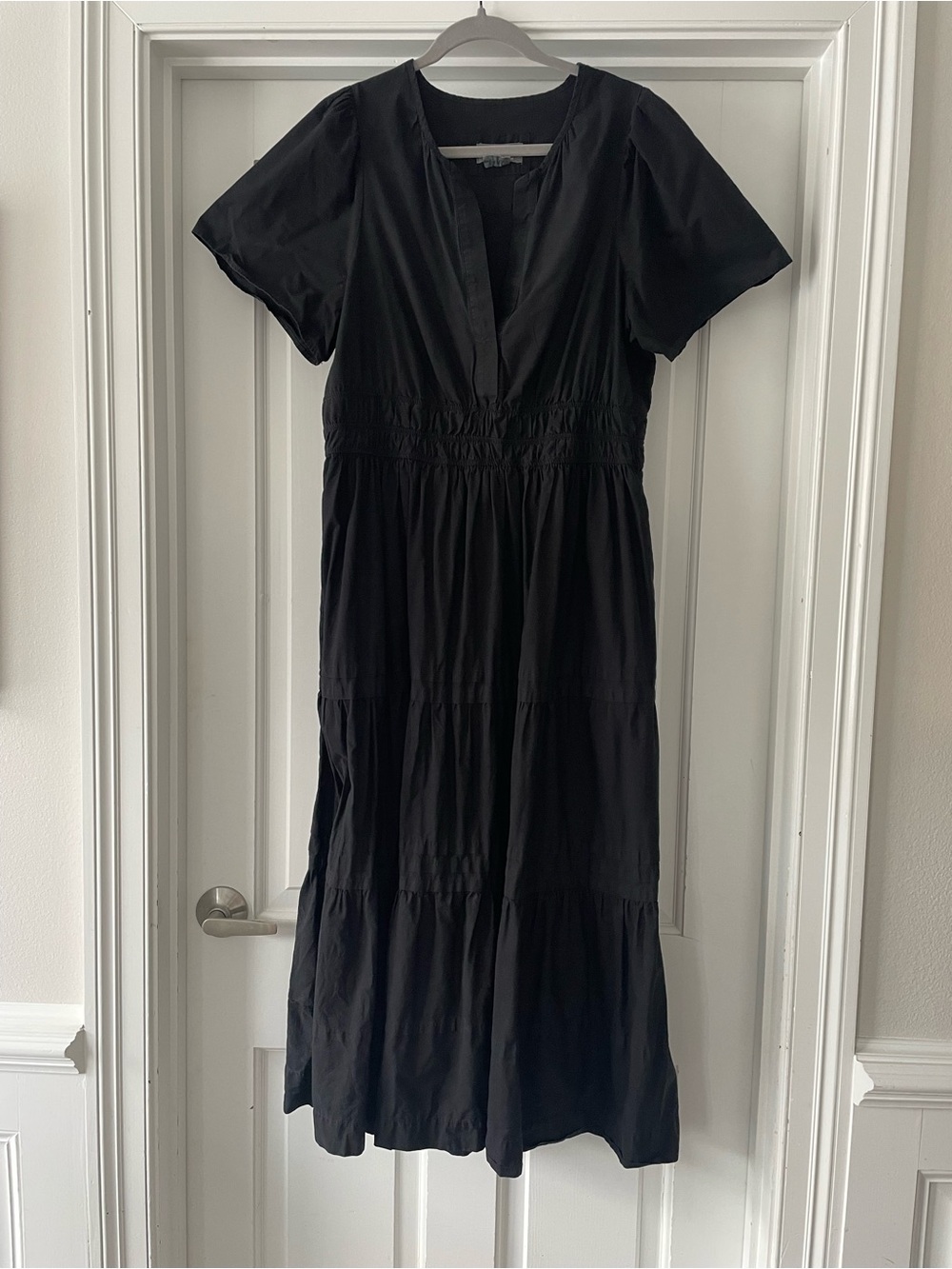 Anthropologie Women Black Tiered Maxi Dress with Smocked Waist Curvy Plus Sz XLP - Picture 10 of 14